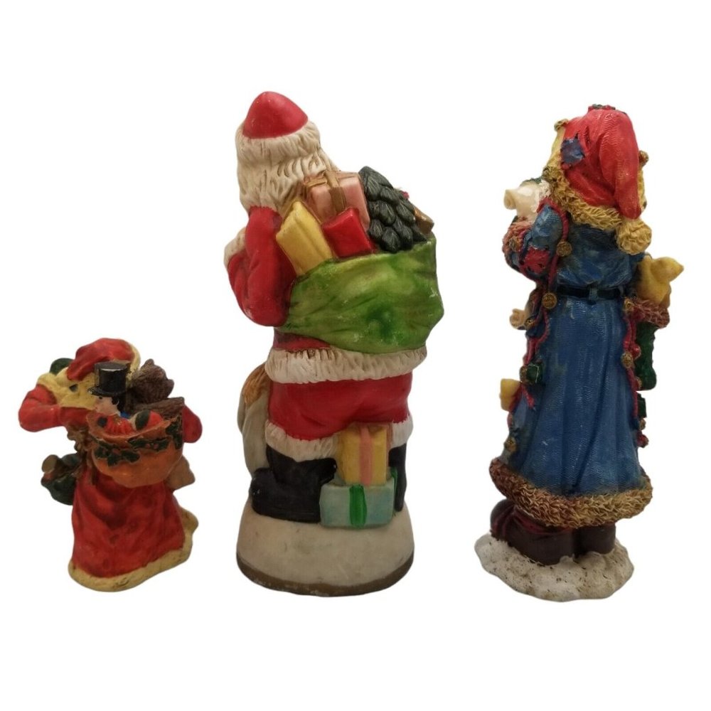 Vintage Santa Claus Figurine Lot Christmas Holiday Decor Figures Resin St. Nick - Picture 3 of 8